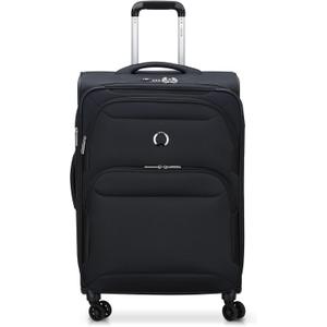 DELSEY PARIS Sky Max 2.0 Softside Expandable Luggage with Spinner Wheels, Black, Checked-Medium, 24 Inch