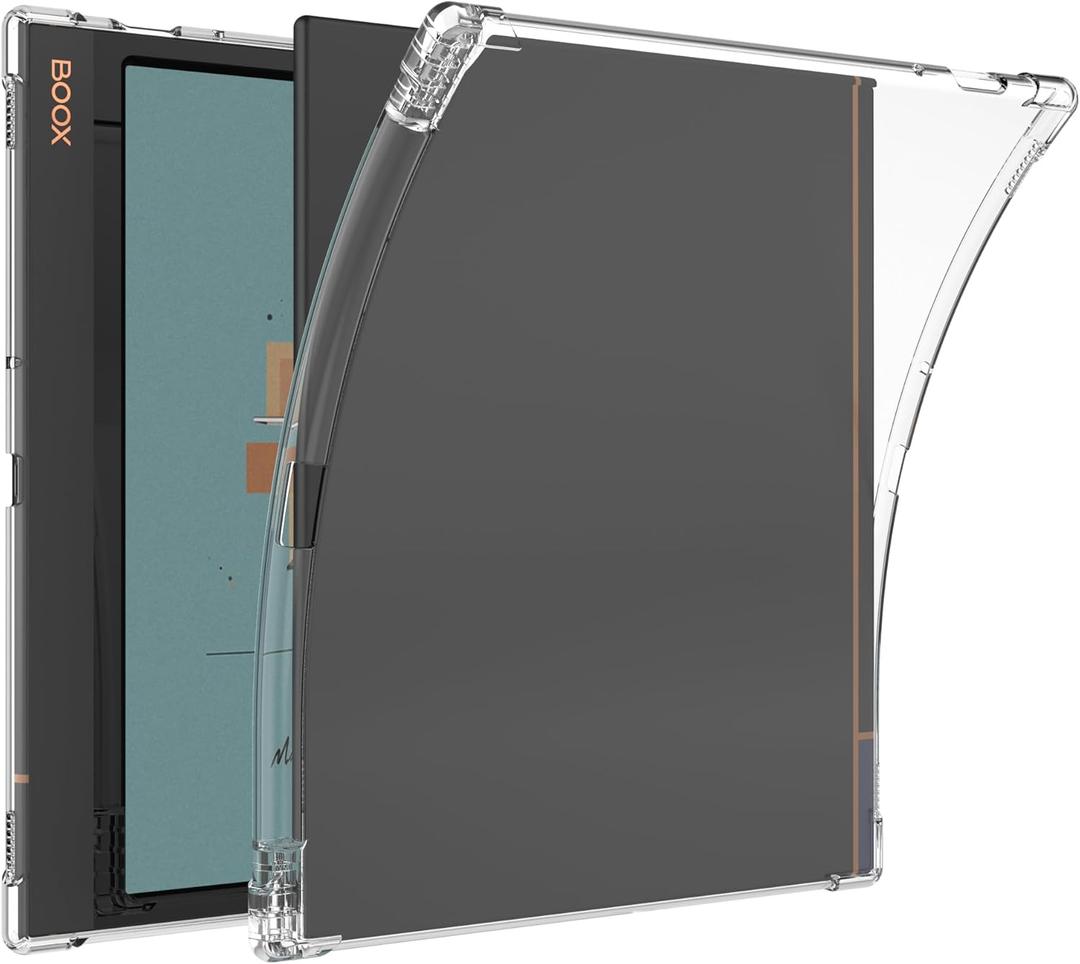 BOZHUORUI Magnetic Case for Boox Note Air 5 C (10.3",2025 Released) | with Auto Sleep/Wake | 2-Way Origami Stand | Pen Buckle Design | PU Leather Slim Cover (Clear)