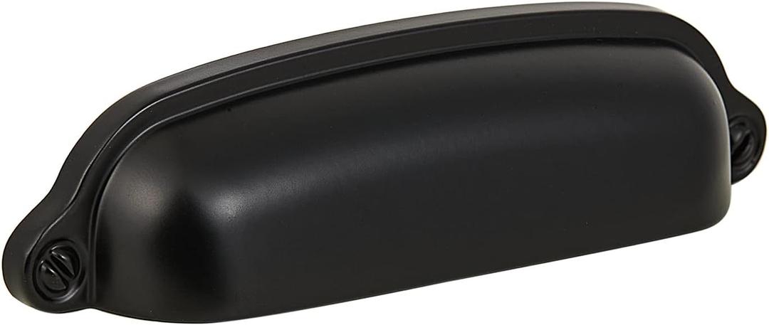 HARPOON 10 Pack Bin Cup Handle Pulls,Vintage Drawer Pulls,Cabinet Hardware,Shell Handle,3.78 Inch Black HARPOON 10 Pack Bin Cup Handle Pulls,Vintage Drawer Pulls,Cabinet Hardware,Shell Handle,3.78 Inch Black