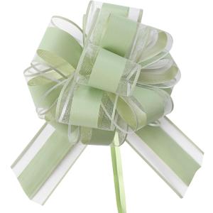2 x Green 8 PCS Large Pull Bows,Bow for Gift Wrapping,6 inches, Wrapping Christmas, Party Birthday Gift Wedding, Valentine's Day Decorations for Boxes or Flowers