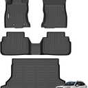 GINOWY- Floor Mats & Cargo Liner for Subaru Forester 2019-2024, TPE All Weather Protection 2024 Forester Car Mats, Non-Slip Trunk Mat Forester, Waterproof Automotive Accessories-Black
