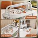 NiHome Home & Travel 4-Tier Medicine Storage Box with Portable Pill Case, Durable Adjustable Compartments, Moisture-Resistant Lid, Secure Handles for Pill Organization, Vitamins, Supplements (White)