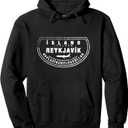 Reykjavik Iceland Passport Stamp Vacation Travel Hoodie Pullover Hoodie, M, Black