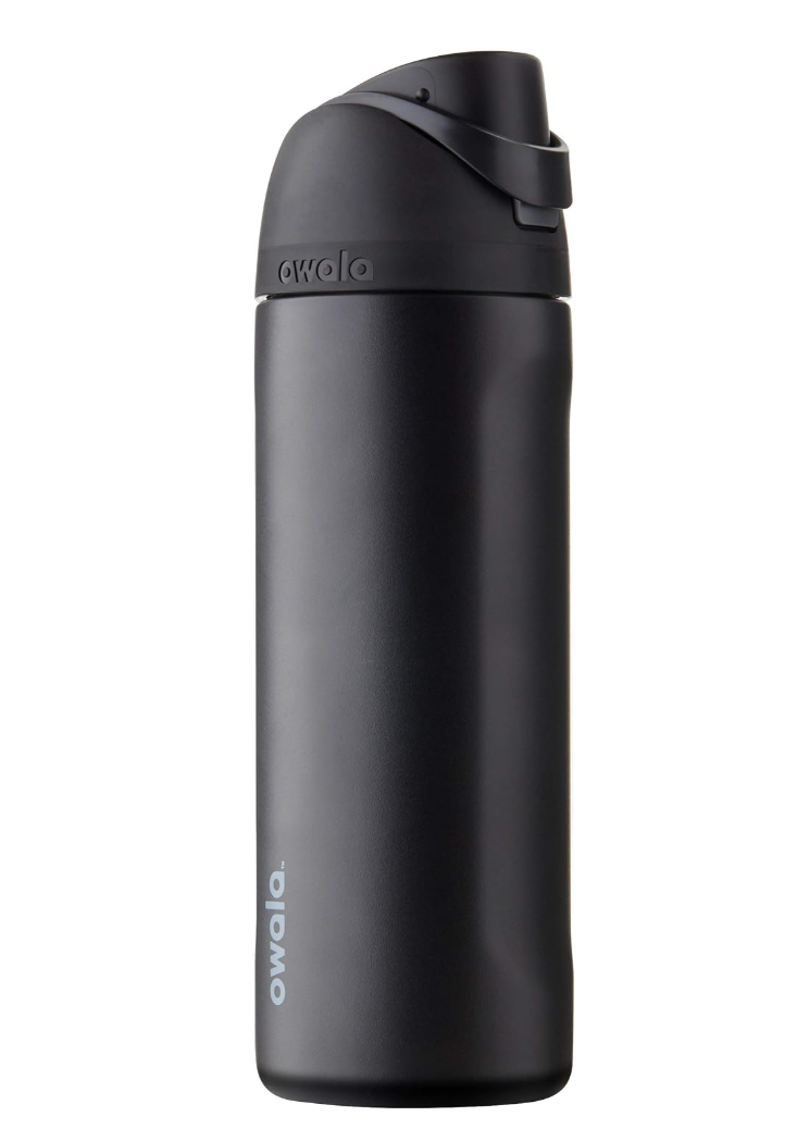 Owala FreeSip Insulated Stainless Steel Water Bottle with Straw, BPAFree Sports Water Bottle, Great for Travel, 24 Oz, Very, Very Dark