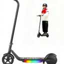 Electric Scooter for Kids, 150W Motor, Simple One-Button Control, 2 Safe Speeds (6/10 MPH), Colorful Lights, Magnetic Charging, Dual Brake System, Ideal Presents for Boys & Girls