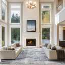 10x14 Area Rugs for Living Room Rug Washable: Abstract Large Rug Indoor Modern Carpet Non Slip for Dining Room Bedroom Nursery Home Office Blue Grey