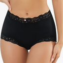 LEVAO Boy Shorts Underwear for Women Lace Full Covreage Boxer Briefs Panties, 2 Pack (Small)