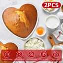 2Pcs Heart Shaped Cake Pan Set 8 & 6 Inch Aluminum Alloy Heart Cake Pan with Removable Bottom Cake Baking Pans for Brownies Cakes Cheesecake
