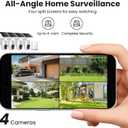 SOLIOM- 5MP Security Cameras Wireless Outdoor, No Subscription & Solar Powered,4-Cam Pack Cameras for Home Security with 360 Auto Motion Tracking, 3K Color Night Vision,5G & 2.4G Router Compatible