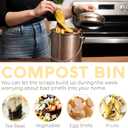 EPICA Countertop Compost Bin Kitchen | 1.3 Gallon | Odorless Composting Bin with Carbon Filters | Indoor Compost Bin with Lid | Stainless Steel Kitchen Composter for Food Scraps & Waste Recycling (silver)