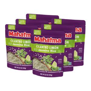 Mahatma Ready to Heat Cilantro LimnFlavored Jasmine Rice, Precooked Rice, Microwaveable in 90 Seconds, 8.8 Ounces, Pack of 6 Best Before March 2026 