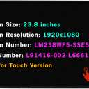 23.8" LCD Screen Replacement LM238WF5-SSE5 for HP 24-dp0014 24-dp1280 24-dp0124 24-dp0161 24-dp0224 24-dp0140z 24-dp0158qe 24-dp0160 24-dp0180 LM238WF5 SS E5 Touch Display Panel 1920x1080 FHD