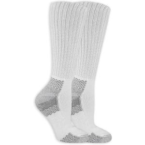 Dr. Scholl's Women's Advanced Relief Diabetic & Ciculatory Crew Socks (2 Pack), White, Shoe Size: 8-12