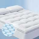 Bedsure Queen Mattress Topper, Cooling Mattress Topper, Extra Thick Soft Quilted Bed Pad Cover, Pillow Top Bed Protector with a Deep Pocket Fitted to 8-21 Inches for Home, Hotel (900gsm, Queen)