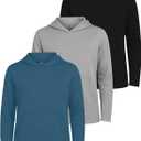 Real Essentials 3 Pack: Boys Hoodies  Youth Mesh Long Sleeve Sweatshirts with Pocket for Kids & Teens (X-Small, Set 9)