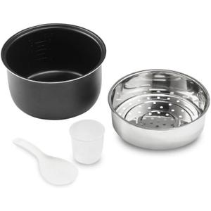 Hemoton 3L Rice Cooker Liner Cooking Inner Pot Replace with Attachments, Nonstick Rice Cooker Inner Pot Aluminum Pressure Cooker Rice Cooker Electric Cooker Accessory(Silver, 8.25" x 3.14")