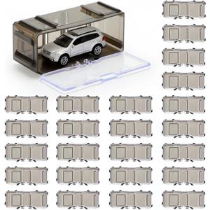 Marsui 50 Pcs 1/64 Scale Toy Cars Organizer Storage Case Clear Individual Toy Car Display Case1.4 x 1.4 x 3.5 Inches (Black)