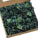 Ling's moment Flowers 25pcs Fake Gardenia Blue Artificial Flowers with Stem, Fake Flowers for DIY Wedding Decorations Centerpieces Bouquets BoutonnieresFlores Artificial para Decoracion