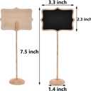 20PCS Wood Mini Chalkboard Sign and Replacement Stickers, Food Labels for Party Buffet,Blackboard for Message Board Signs,Weddings Place Cards, Birthday Party