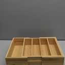 Retro Shaw Large Expandable Kitchen Lids Organizer for Cabinet, Covers, Pantry, Drawer & Countertop Storage, with 3 Adjustable Dividers, Hand-made Bamboo Food Container