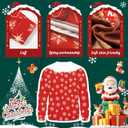 Ugly Christmas Sweatshirt Men Women Funny Family Christmas Sweatshirt Funny Abs Pattern Print Pullover Xmas Top (Red, XXL)