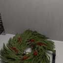 Artificial Christmas Wreaths for Front Door, 24" Large Winter Pine Wreath with Red Berries Pine Cones, DIY Friendly Real Touch Door Wreath for Wall Window Porch Farmhouse, Indoor Outdoor Xmas Decor