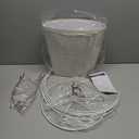 Lampshades Set of 2, Drum Lampshades 11.6" Top x 12.6" Bottom x 9.8" High, Seaside village Medium Lampshades (Spider Fitter), Beige Lampshades Natural Linen Hand Crafted, Easy Assembly Required