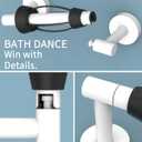 Toilet Paper Holder Wall Mount, Single Hand Operable Easy Tear Bathroom Toilet Paper Holder SUS 304 Stainless Steel, Double Post Pivoting Toilet Paper Roll Holder (White)