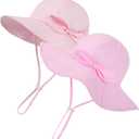 Baby Girl Sun Hat Toddler Beach Hats with UPF 50+ Protective Infant Summer Hat with Wide Brim Baby Girls Bucket Hat