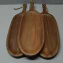 Wooden Serving Trays with Handle, 3PCS Acacia Wooden Trays Dinner Plates16.5 Wooden Plates Wood TraySolid Wood Plate for Meat Steak Dessert Bread Unbreakable Farmhouse Plate