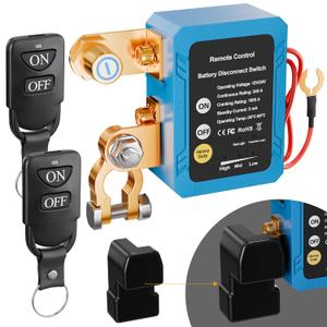 DaierTek 12V/24V 240A Remote Battery Disconnect Switch, Anti-Interference Kill Power Cut Off Switch with Voltage Protection for Car Truck RV Marine Boat
