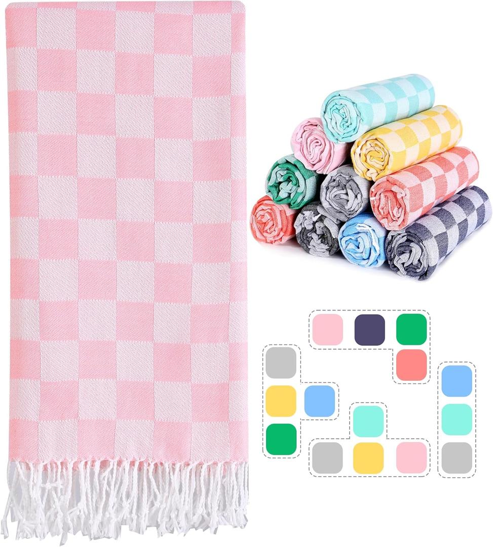 Travel Vacation Essentials Turkish Beach Towel Bath Towels Quick Dry Sand Free Oversized Bath Pool Swim Extra Large XL Blanket Adult Travel Cruise Accessories Must Haves Clearance Stuff Necessities (72 x 36 inch, 1pcs Pink)
