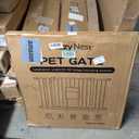 Metal Pet Gate with Cat Door, Adjustable Dog Gate for Doorways & Stairs, Pressure Mounted, Auto-Close, No Tools Needed, 29-45 Inches, White, 29x45 Inches