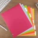 HABGP 12Pcs/2 Set 6 Tab Dividers for 3 Ring Binder, 12 Pcs Colorful Binder Dividers with Tabs, 3 Ring Page Folder Dividers, Plastic Tabbed File Dividers with Tabs, Three Ring Binder Index Dividers