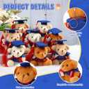 Zomiboo 24 Pcs 2026 Graduation Bears Bulk 3.54 Inches Mini Graduation Plush Tiny Bear Grad Stuffed Animals with Cap for Ceremony Party Gifts(Blue Cap)