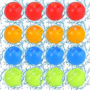 KIMOBER 16PCS Reusable Water Balloons,Refillable Self-Sealing Water Bomb Splash Balloons Toy for Kids Swimming Pool Party Favors