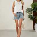 Womens Loose Fit Casual Flowy Tank Tops Crew Neck Trendy Textured Sleeveless Summer Tops Clothes Outfits 2026 (XL)