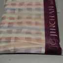 jinchan Striped Linen Kitchen Curtains 30 Inches Christmas Tier Curtains Farmhouse Modern Cafe Style Small Window Treatments Airy Light Filtering Rod Pocket for Living Room Bathroom 2 Panels Candy