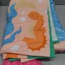 Joiedomi Kids Beach Towels with Hood for 3-10 Years Boys Girls Mermaid Hooded Toddler Bath Towel Poncho Absorbent Quick Dry Soft Microfiber Swim Robe with Backpack Lightweight 30"x30" for Beach Pool