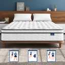 Vesgantti King Mattress 12 Inch, Fiberglass-Free | Cool Sleep Hybrid Mattress in a Box - Memory Foam & Pocket Springs, Ergonomic Design, Pressure Relief, Medium Firm Feel, 76"80"12"