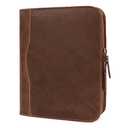 ELIZO Leather A5 Portfolio Padfolio Folio A5 Notebook Journal Cover Planner Binder Small Mens Business Work Folder Organizer (Grizzly)