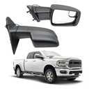 SecosAutoparts Passenger Right Side Mirror Compatible with 2019-2024 Ram 1500, Power Heated Glass, Manual Folding, Black Textured, 5-Pin Connector, Replaces 68276498AH CH1321471