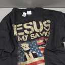 Jesus is My Savior Trump is My President Trump 2024 USA Flag T-Shirt XL
