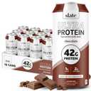 Slate Milk - Ultra Protein Shake - Chocolate - 42g Protein, 1g Sugar, 190 Calories, 2g Net Carbs - Lactose Free, No Added Sugar - Made with Ultra Filtered Milk - Breakfast Boost, Post Workout - 15 fl oz, 12 Cans, Best By 28 JAN 2027