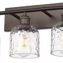 zeyu 35 Inch Farmhouse Bathroom Lighting Fixture, 5-Light Bathroom Vanity Light, Oil Rubbed Bronze Finish with Clear Hammered Glass, ZJF63B-5W ORB