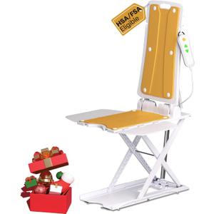 Electric Chair Lift, FSA & HSA Eligible, Up to 20inch Floor Lift for Elderly Falls ,IP68 Waterproof Bath Tub Lift for Seniors, Up to 300lbs Lift Chair, for Home Floor Bathtub, 2nd Gen Version, 11.02 inches x 28.85 inches x 16.92 inches