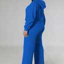 Tycorwd Women's Plus Size Two Piece Outfits Sweatsuits Sets Long Sleeve Full Zipper Hoodies Wide Leg Pants Tracksuit Sets (Blue, XXXL)