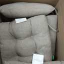 Outdoor Wicker Chair Cushions of 5Pieces,Tufted Patio Bench Cushions & 2Seat Cushions with Ties,2Lumber Pillows,Waterproof Cushions for Patio Furniture -Tan/Taupe, 5pieces/1pack