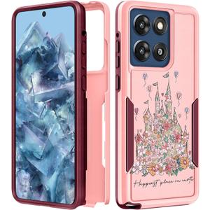 For Moto G Stylus 5G 2025 Case Women - Cute Girls Phone Cover Girly Aesthetic Design Flowers Castle Heavy Duty Protective Shockproof Military Grade for Motorola Moto G Stylus 5G 2025 Cases