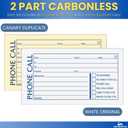 1InTheOffice Phone Message Book 2 Part Carbonless, 5" x 3 3/8" 2-Part Carbonless, 400-Set Book - 2 Pack
